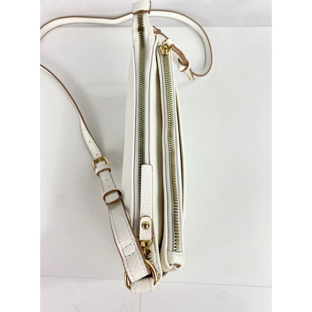 Nanette Lepore Shoulder Bag White Faux Leather Purse Handbag Additional Pouch - Picture 6 of 13